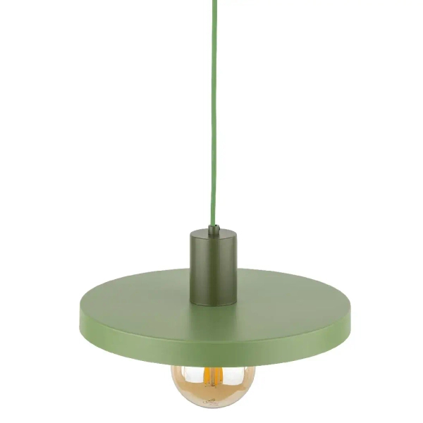 Wisząca lampa do jadalni Sila 10761 dysk zwis zielony