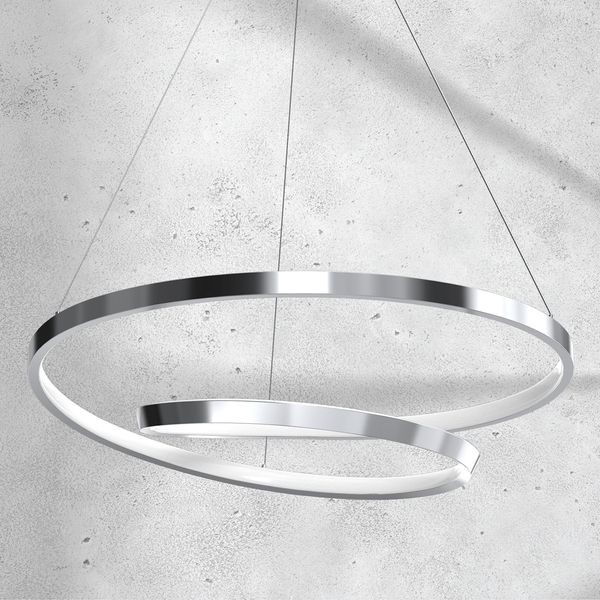 Salonowa lampa wisząca Lucero wstęga LED 48W 4000K rings chrom