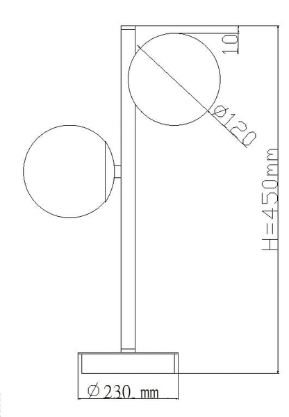 Czarna stojąca lampka Dorado LP-002/2T Light Prestige szklane kule gabinetowe