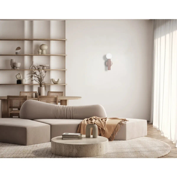 Minimalistyczny kinkiet ścienny Filano WL-33574-1-CF kulisty kawowy