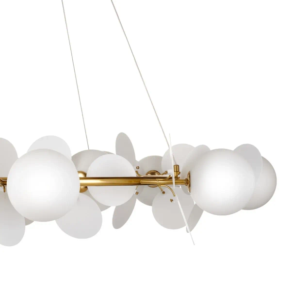 Żyrandol glamour CHIC ST-DL-2969 pierścień do salonu biały złoty