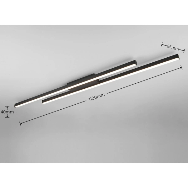 Plafon listwa Odio R67882132 RL Light LED 22W 3000K metalowa czarna