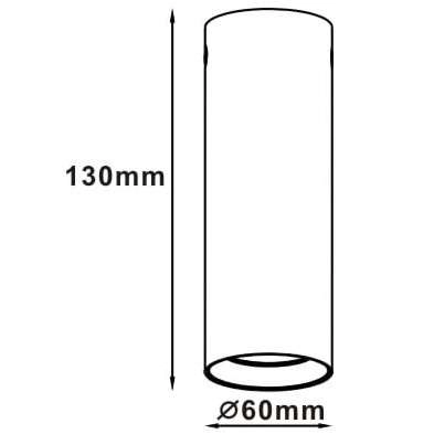 Natynkowa LAMPA plafon MANACOR LP-2323/1D - 130 WH/BK Light Prestige metalowa tuba sufitowa biała czarna