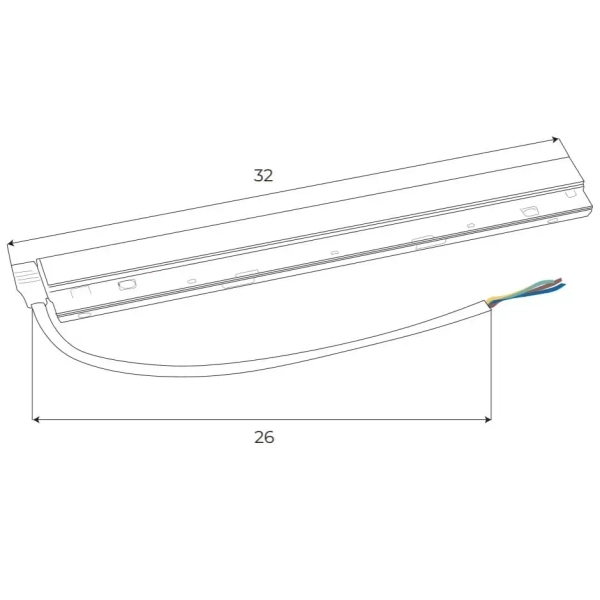 Wewnętrzny zasilacz szynowy magnetyczny 200W MA0022 podłużny biały