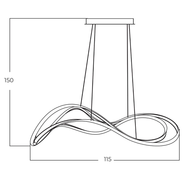 Zwisowa lampa zakręcona TWIST AZ5734 Azzardo LED 60W 3000K złota