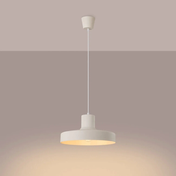 Lampa wisząca BILO SL.1704 beżowa owalna metalowa 1xE27