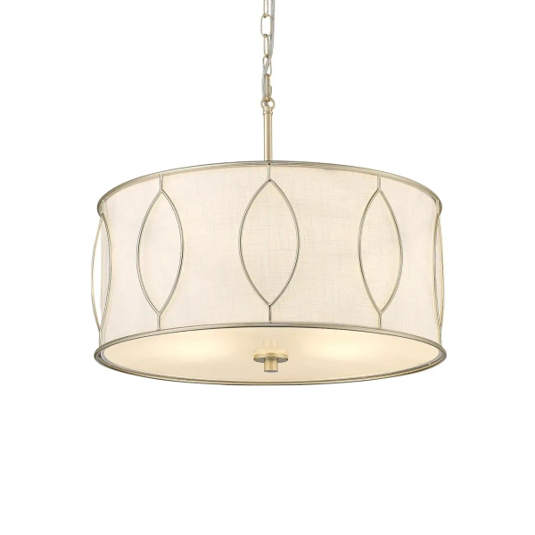 Łańcuchowa lampa wisząca modernistyczna NORFOLK złoty mat E27 4p sypialnia P04576AM-WH