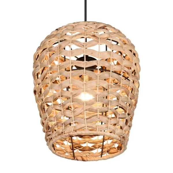 Ekologiczna lampa wisząca JEAN R36221036 do salonu czarny naturalny
