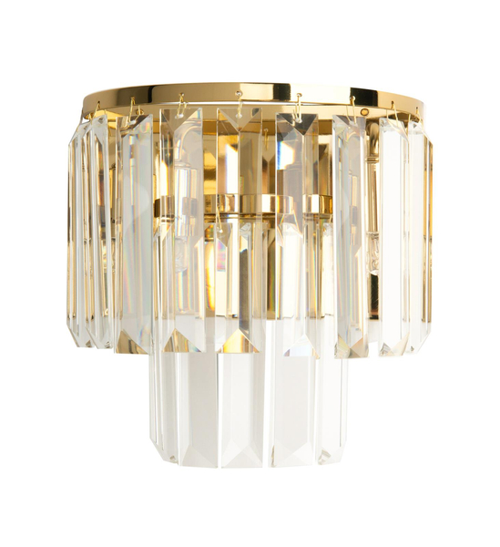 Kryształowy kinkiet MONACO W0288 Maxlight glamour do jadalni złoty