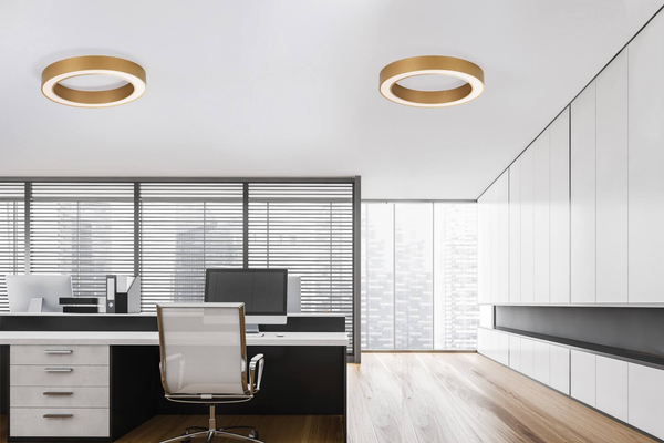 Natynkowa lampa sufitowa Claro LE42686 ring LED 50W do salonu złota