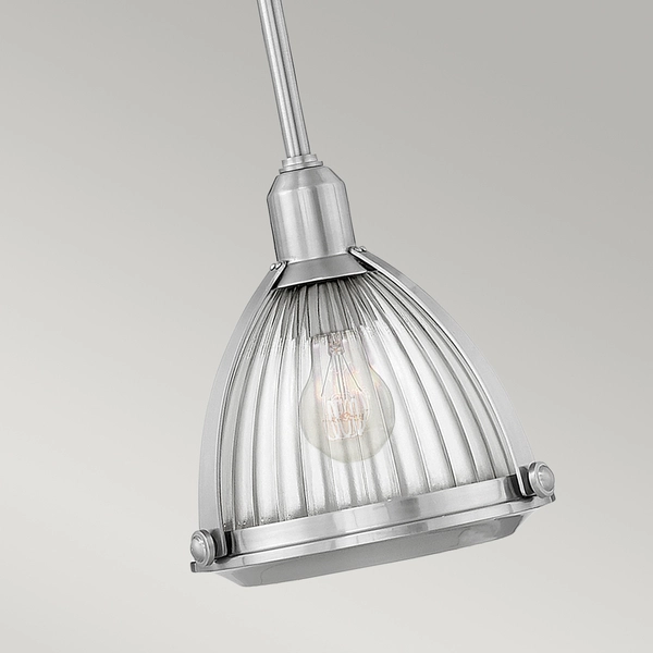 Lampa z kloszem sufitowa QN-ELROY-BN industrialna nikiel