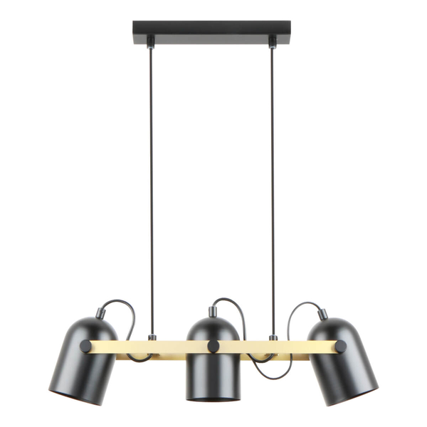 Metalowa lampa wisząca Resi A8163-3A Zumaline nad wyspę metalowa czarna