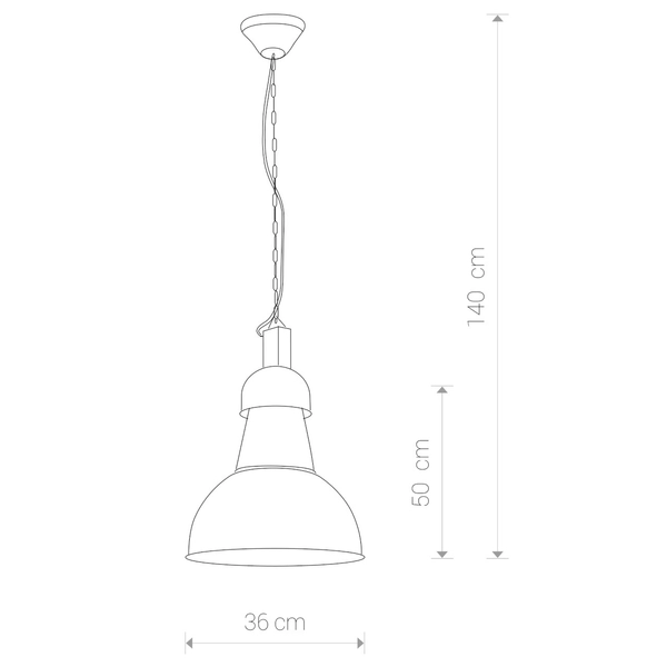 Retro lampa wisząca High-Bay 5067 metalowa na łańcuchu
