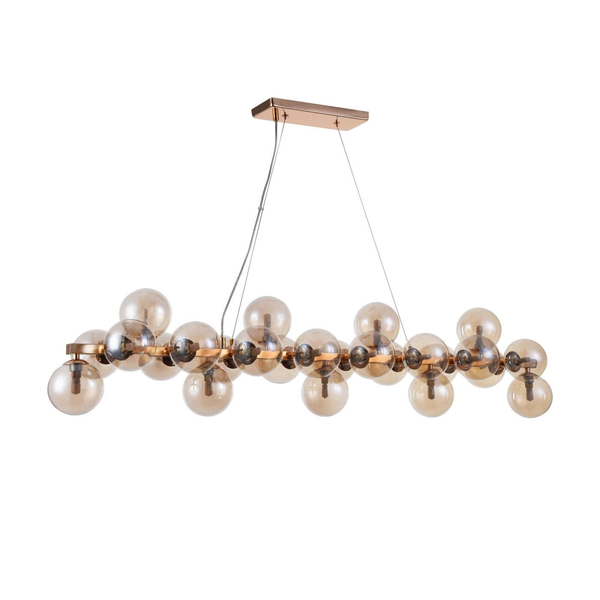 LAMPA wisząca DALLAS MOD547PL-25G Maytoni modernistyczna LAMPA szklany ZWIS molekuły kule balls złote bursztynowe