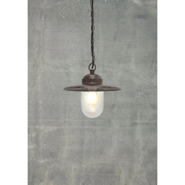 Zewnętrzna lampa wisząca Luxembourg 72805009 IP33 na łańcuchu rdzawy