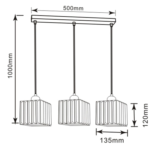 LAMPA wisząca GALACTICO LP-2383/3L Light Prestige szklana OPRAWA glamour crystal zwis kostki czarne przezroczyste