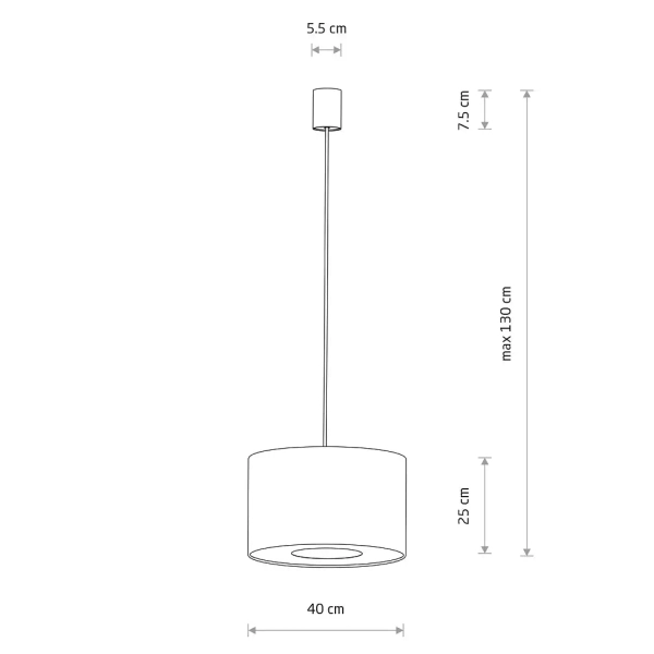 Abażurowa lampa wisząca LAGO 11673 nad wyspę okrągła szara