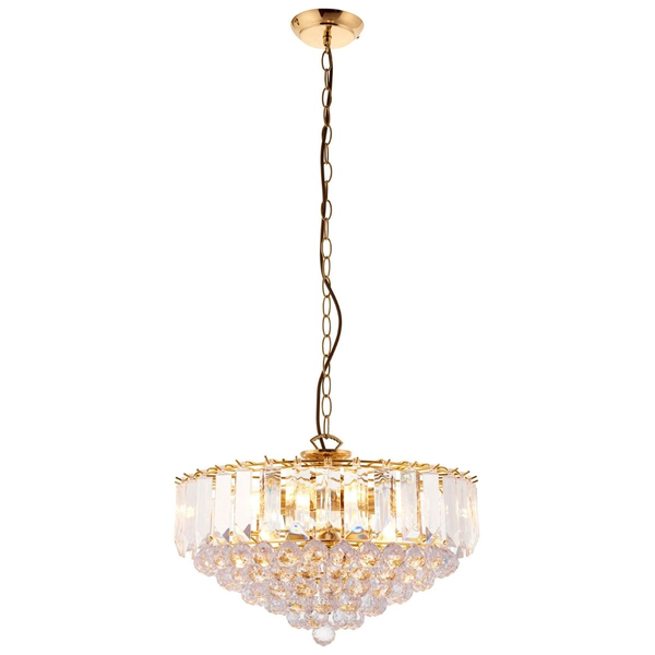 Kryształowa lampa wisząca FARGO-18BP Endon glamour łańcuch mosiądz
