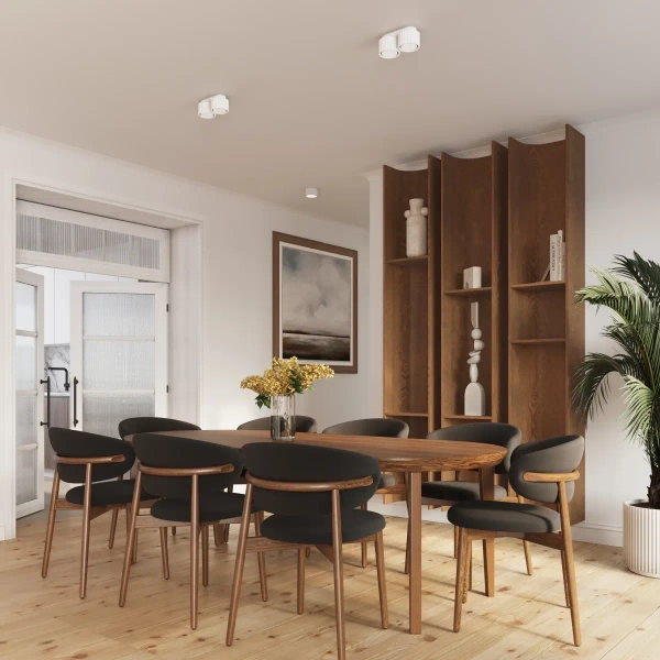 Minimalistyczny plafon do jadalni AURA SL.1783 podwójny biały