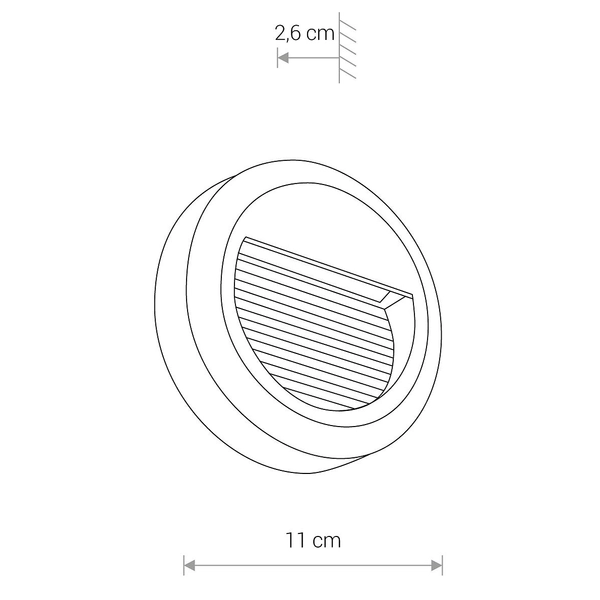 Elewacyjna LAMPA zewnętrzna ROUND LED 8147 Nowodvorski okrągła OPRAWA outdoor LED 1,6W 3000K ścienna IP54 czarna