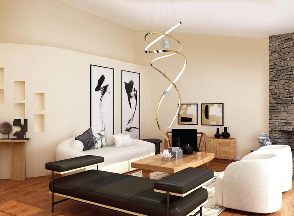 Dekoracyjna lampa wisząca RITZ P0427D zwis ledowy 100W 3000K złoty