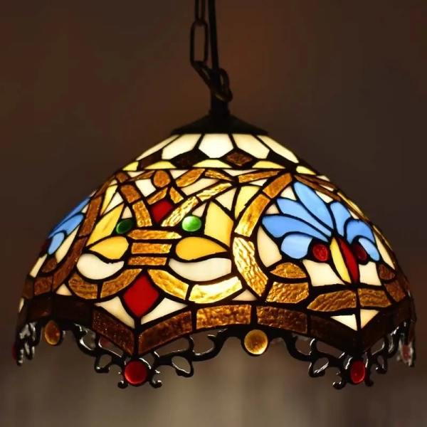 Lampa witrażowa wisząca tiffany Capolavoro ABR-LW-CAPO3 szklana kolorowa