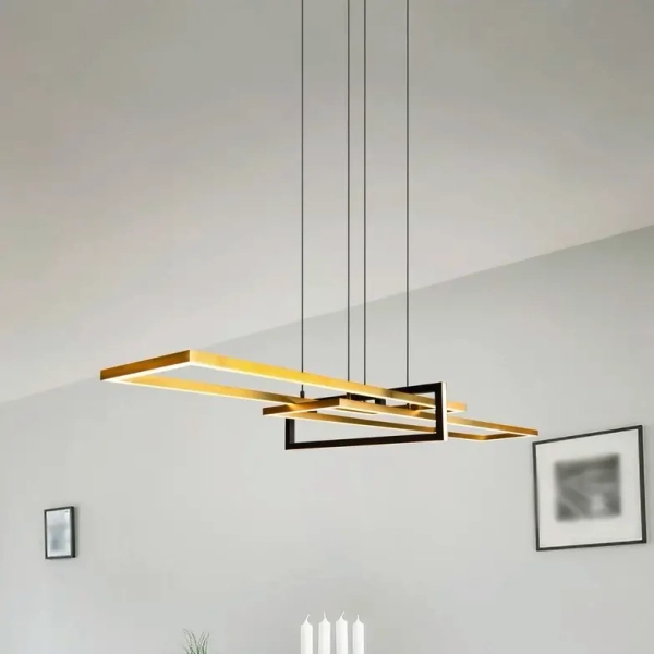 Wisząca lampa SALINAS 320310308 czarna złota LED 34W 3000K 150cm