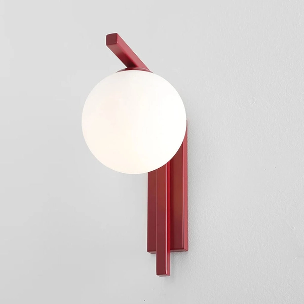 Lampa ścienna kulista Zac 1038C15_2 Aldex szklana biała czerwona