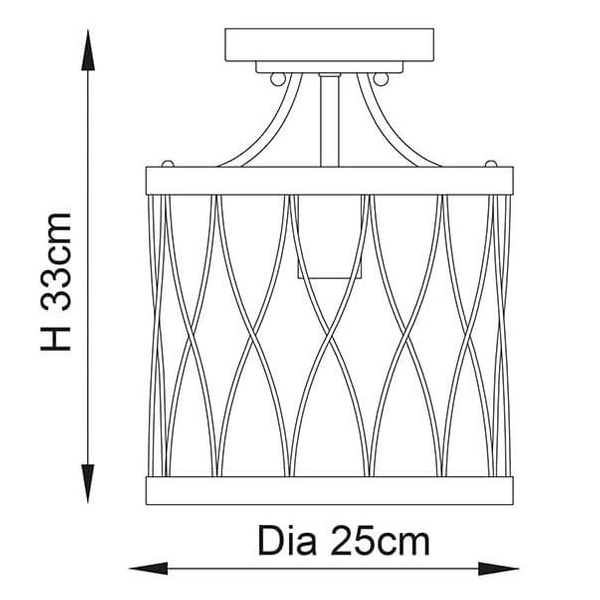 Lampa sufitowa Heston 61497 Endon druciana klatka rustykalna czarna
