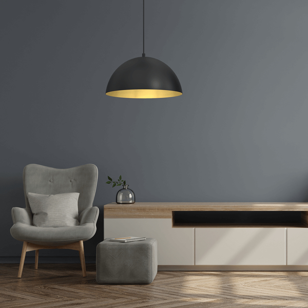Wisząca lampa sypialniana Beta nad łóżko czarna złota
