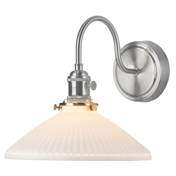 Ścienna lampa ceramiczna Hadano HAD0761-10 żebrowana chrom biały