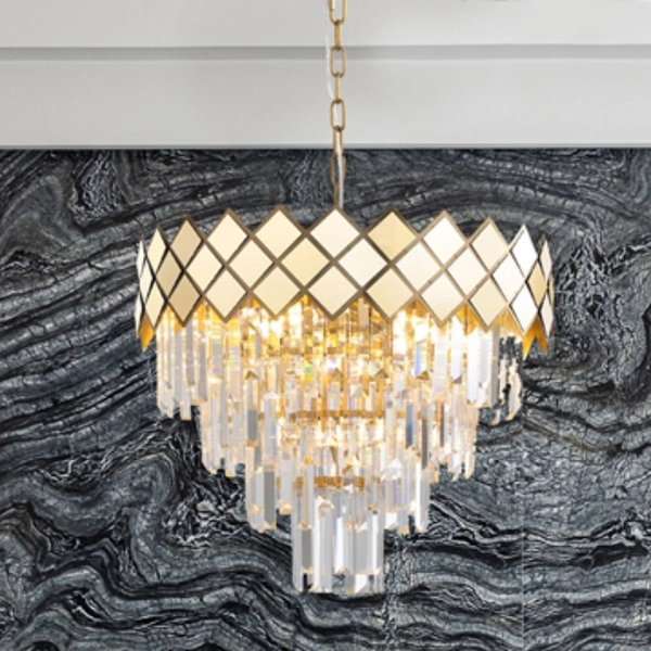 Żyrandol pałacowy Carisma ML8892 Milagro do jadalni kryształki złote