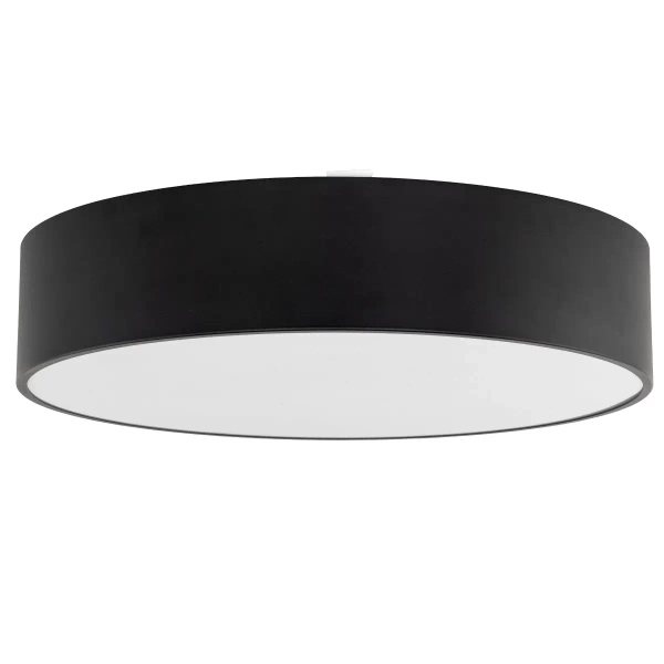 Sufitowy plafon do salonu Livo 10988 okrągła tuba biały czarny