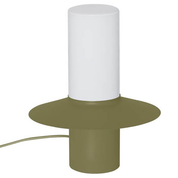 Metalowa lampa biurkowa Caponio CPS11414P1 do gabinetu oliwkowa biała