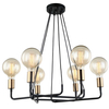 LAMPA wisząca BETTY MDM-3901/6 BK+BRO Italux industrialna OPRAWA metalowy zwis czarny brąz