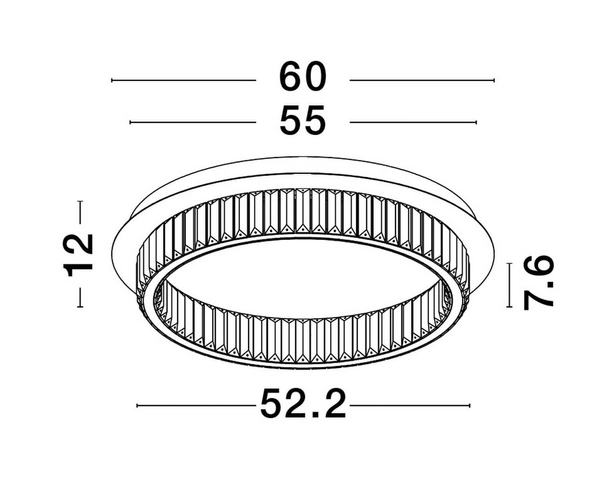 Przysufitowa lampa okrągła Bauta LED 40W 3500K do pokoju glamour szkło metal złota