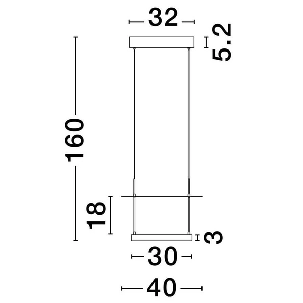 Lampa wisząca TIRAQUE LE44632 LED 29W 2700K na listwie czarna biała
