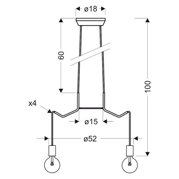 Wisząca lampa BASSO 34-71002 metalowa zwis pająk industrialny biały