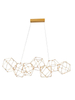 Designerska lampa wisząca Asis druciana do salonu złota