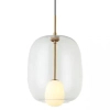 Owalna lampa wisząca 22057 szklana kula przezroczysty złoty