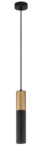 Minimalistyczna lampa wisząca Cayes do pokoju czarna złota