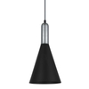 Loft LAMPA wisząca KHALEO MDM-3030/1 BK+CR Italux stożek OPRAWA metalowa ZWIS industrialny chrom czarny