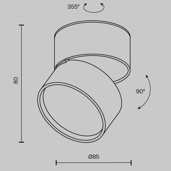 Regulowana lampa sufitowa Onda C024CL-L12B3K LED 12W 3000K czarna