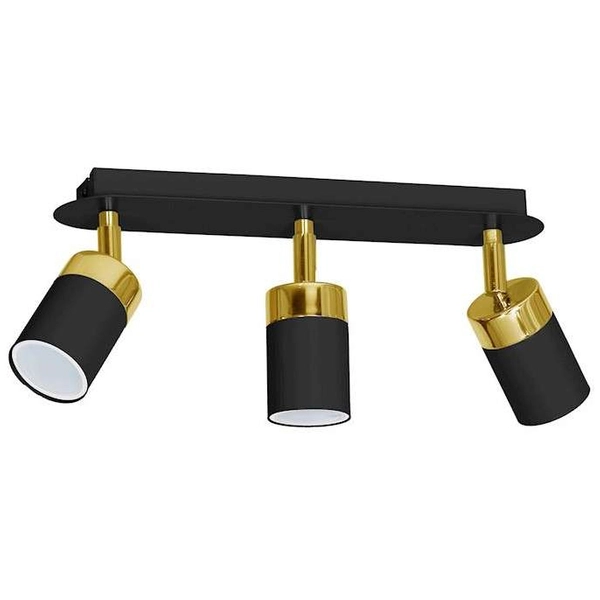 Regulowana LAMPA sufitowa JOKER MLP6125 Milagro metalowe reflektorki do sypialni czarne złote