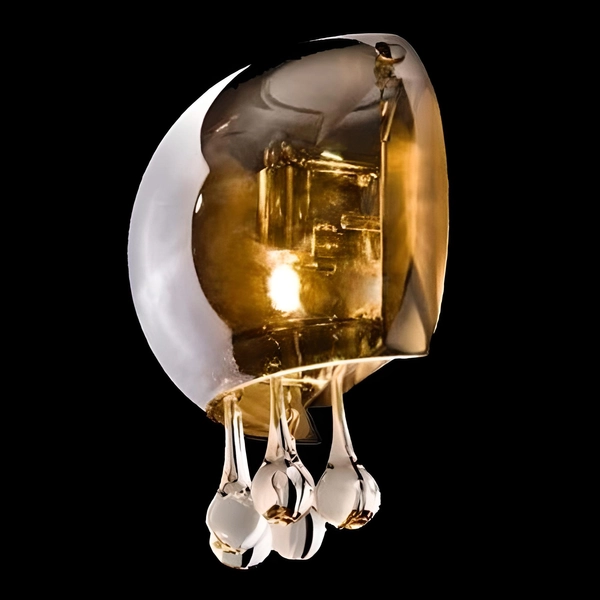 Ścienna lampa sypialniana Burn szklana glamour chrom