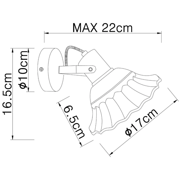 Ścienna LAMPA shabby JOWITA 54050-1 Globo ceramiczna OPRAWA kinkiet vintage