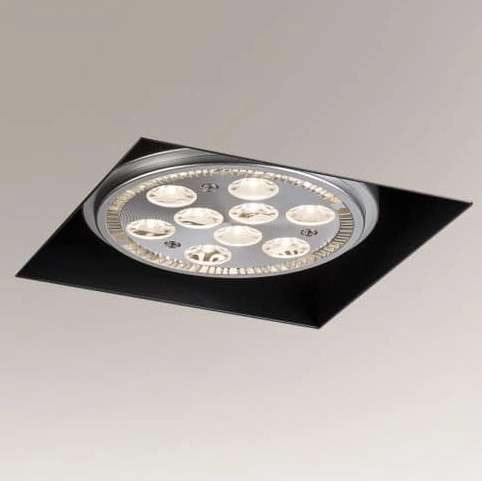 Wpust LAMPA sufitowa YATOMI 3330 Shilo podtynkowa OPRAWA kwadratowa OCZKO regulowane czarne