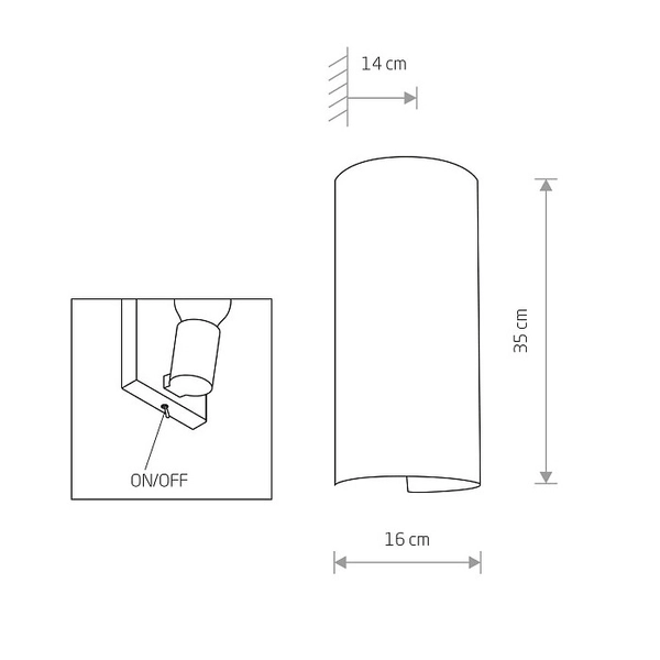 Półokrągła lampa ścienna Velero 8043 z tkaniny do salonu szara