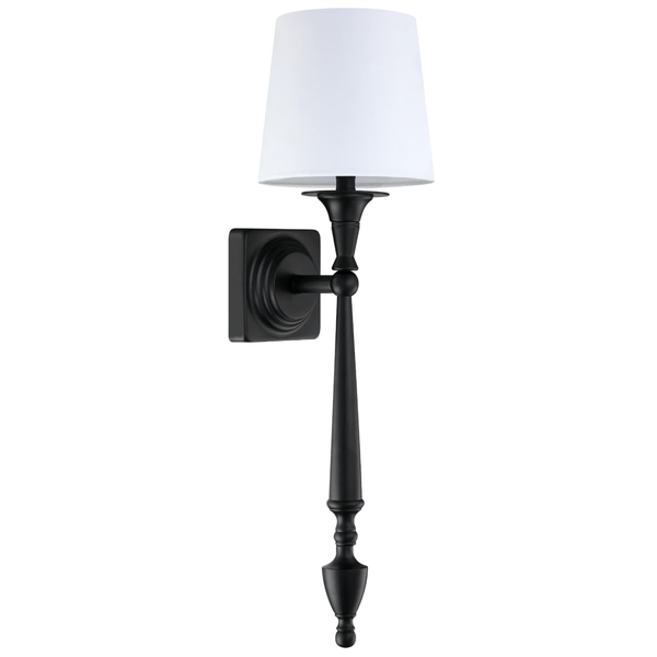 Kinkiet klasyczny Austin W01296BK-WH Cosmolight metal tkanina czarny biały