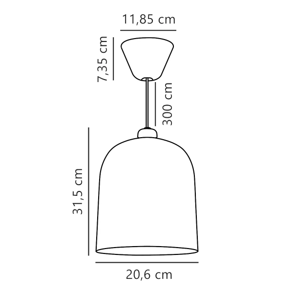 Zwieszająca lampa Angle 2020673003 DFTP zwis minimalistyczna czarna